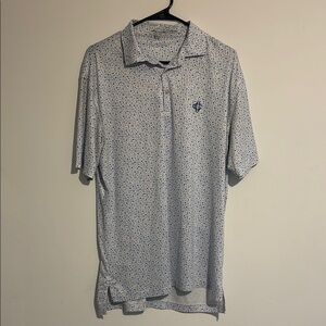Peter Millar Blue and White Patterned Polo Shirt